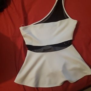 Guess one shoulder peplum top